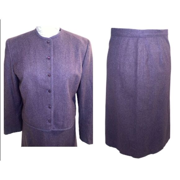 Pendleton 100% Virgin Wool 2-Piece Suit Deep Plum Sz. 10 Y2K Vintage - Picture 1 of 11